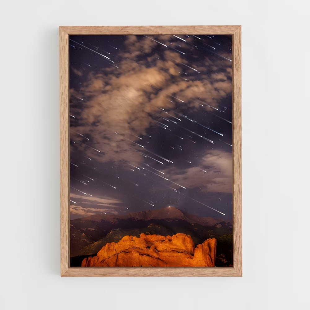 Poster Ciel Étoilé sur Rochers Rouges – affiche Univers (vue 4)
